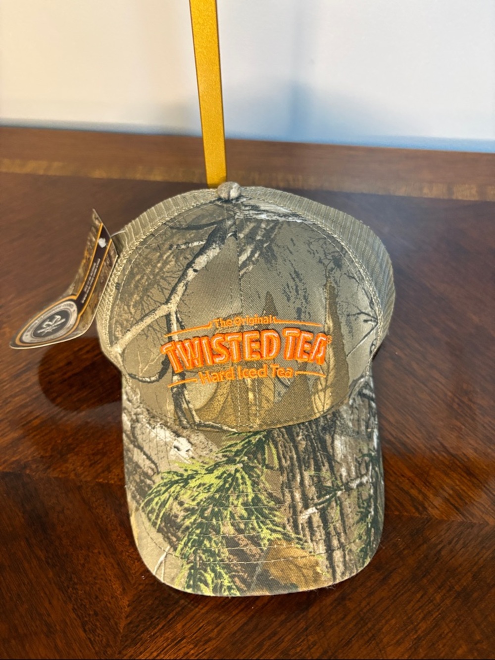 Realtree Camouflage Trucker Hat with Orange Logo
